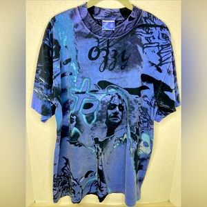 Vtg 90’s Ozzy Osbourne 10/10 Rare Band T Shirt Mens L Single Stitch blue metal